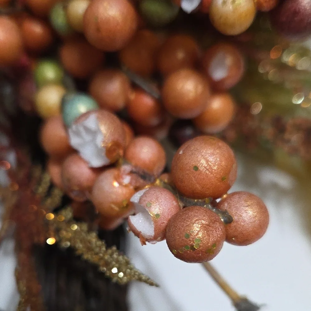 Source Unknown Rustic Autumn Wreath with Pumpkin and Gourds